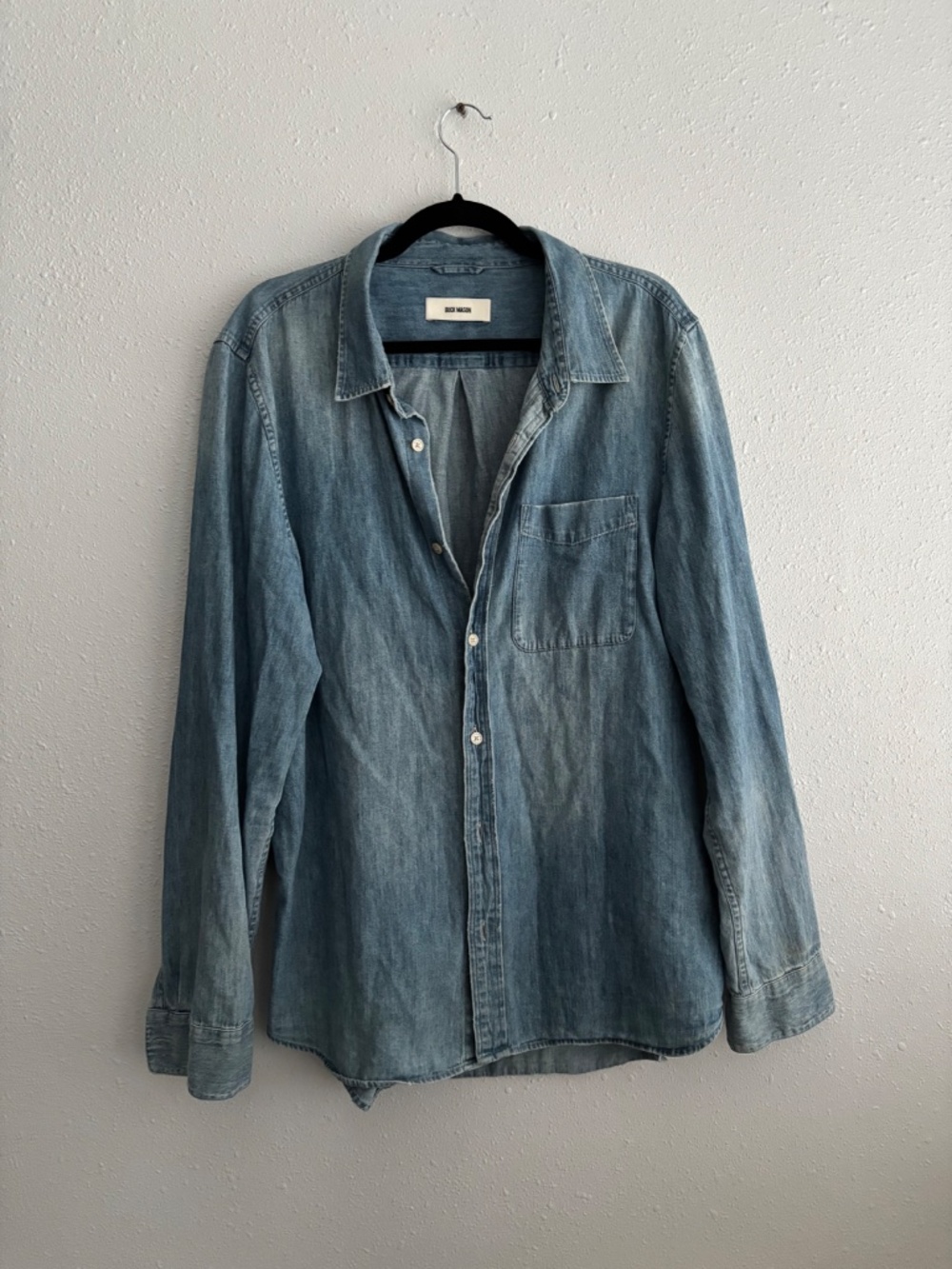 Buck Mason Denim Single Pocket Button Down Shirt - Size XL - Picture 2 of 7